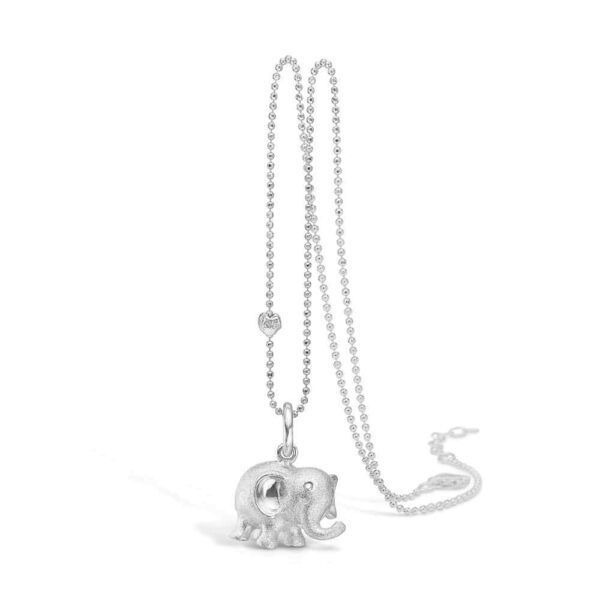 Sølv halskæde med en elefant