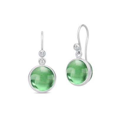 Julie Sandlau ørehænger med grøn perle